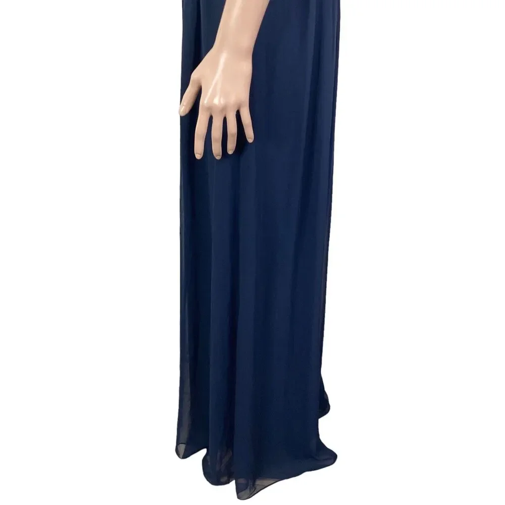 Dessy Collection Dress Womens 8R Midnight Blue Maxi